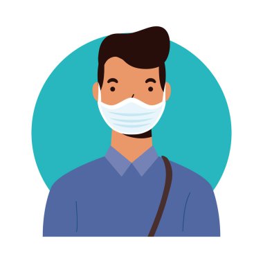 Tıbbi maskeli adam vektör tasarımı