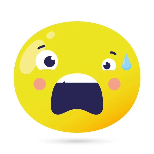Emoji faccia malato divertente personaggio — Vettoriale Stock