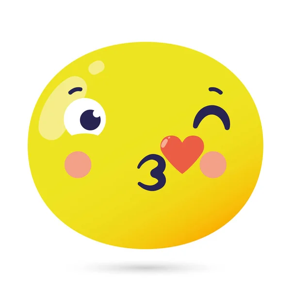 Emoji face lovely funny character — Stock Vector