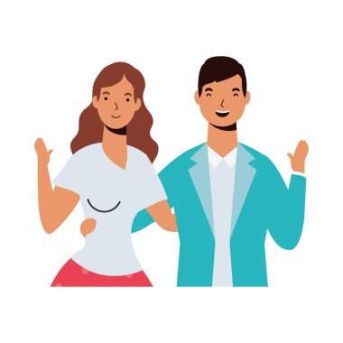 Bir çift kadın ve erkek vektör tasarımı