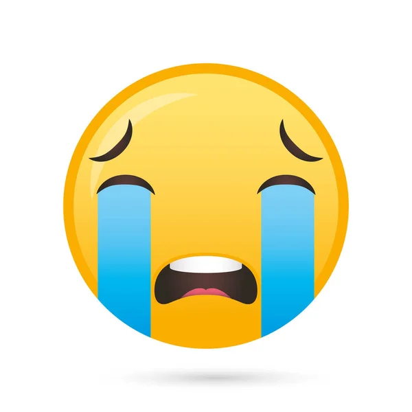 Emoji rosto chorando personagem engraçado —  Vetores de Stock