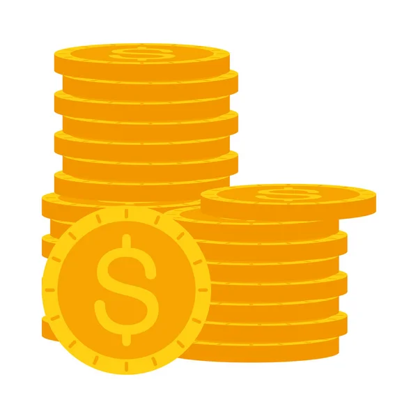 Isolated dollar coins vector design — Stock Vector