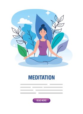Kadın meditasyon bayrağı, yoga konsepti, meditasyon, rahatlama, manzarada sağlıklı yaşam tarzı