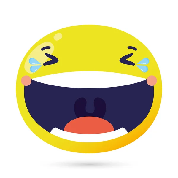 Emoji tvář šťastný legrační charakter — Stockový vektor