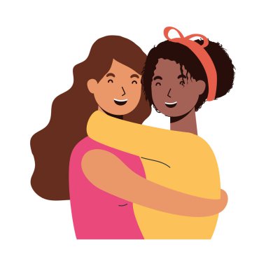 İzole kadın avatarları vektör çizimi