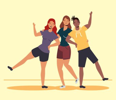 Dostluk Günü kutlamalarında ırklar arası genç karakterler