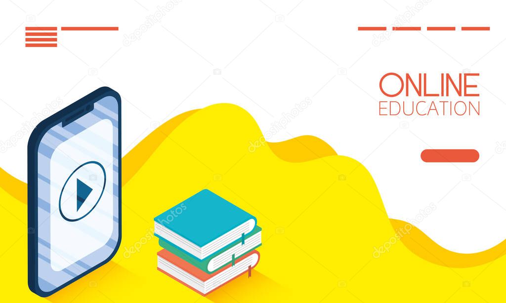 Education Online technology with smartphone
