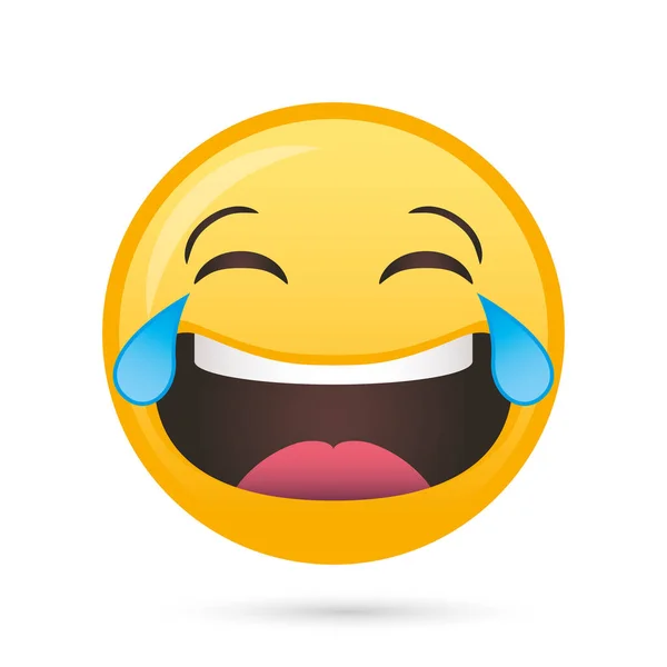 Emoji feliz rosto engraçado personagem — Vetor de Stock