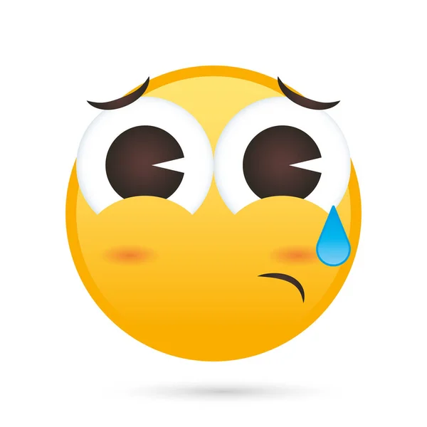 Emoji cara llorando carácter divertido — Archivo Imágenes Vectoriales