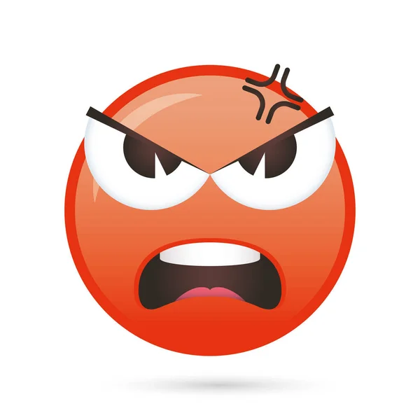 Emoji cara enojado divertido carácter — Vector de stock