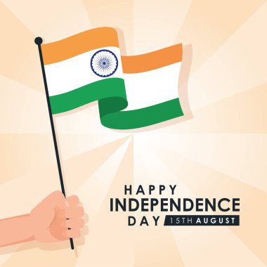 El sallayan bayrağıyla Intependence Günü Hindistan