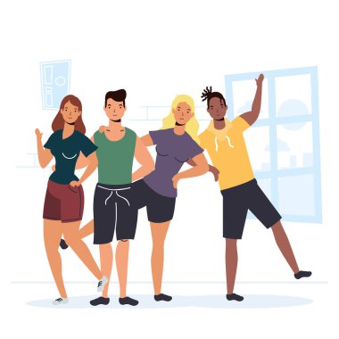 Dostluk Günü kutlamalarında ırklar arası genç karakterler