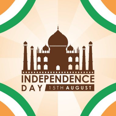 Tac Mahal camii ile Intependence Günü Hindistan