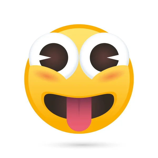 Emoji ansikte galen rolig karaktär — Stock vektor