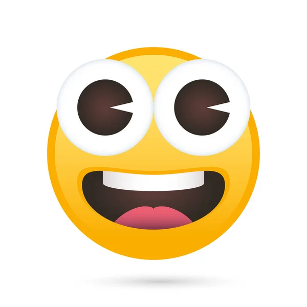 Heureux visage emoji personnage drôle — Image vectorielle