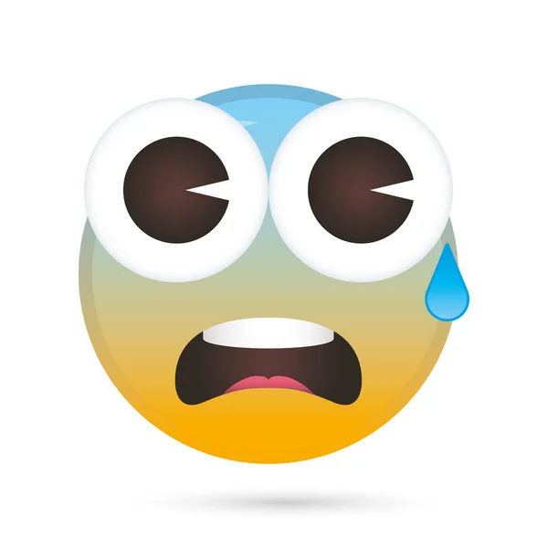 Emoji face crying funny character — Stock Vector