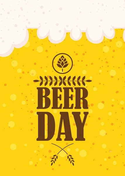 Día de la cerveza evento de celebración con tarro — Vector de stock