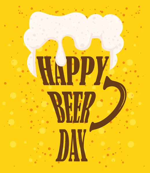 Día de la cerveza evento de celebración con tarro — Vector de stock