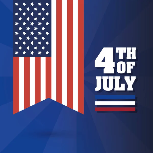 Usa vlag banner van 4 juli vector ontwerp — Stockvector