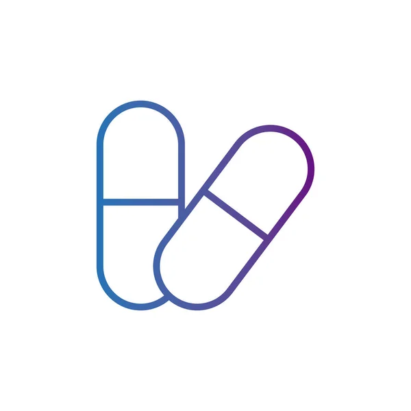 Geneesmiddel capsules drugs lijn stijl pictogram — Stockvector