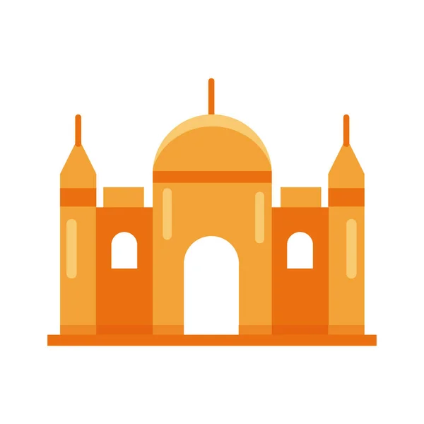 Mesquita templo muçulmano ícone de estilo plano —  Vetores de Stock
