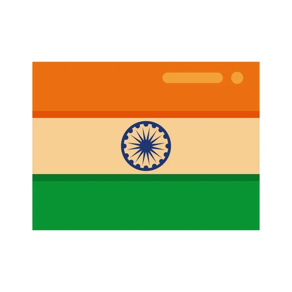 Onafhankelijkheidsdag india viering vlag vlakke stijl pictogram — Stockvector