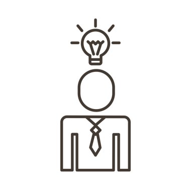 Ampul satırı biçiminde iş adamı figürü