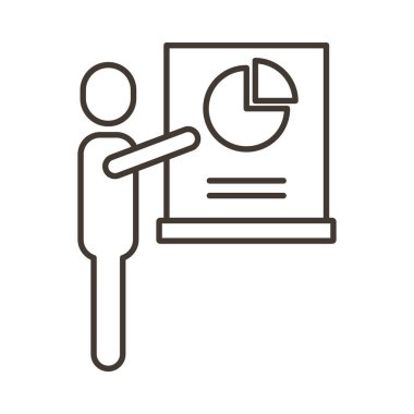 Kağıt satırı biçiminde istatistikleri olan işadamı figürü
