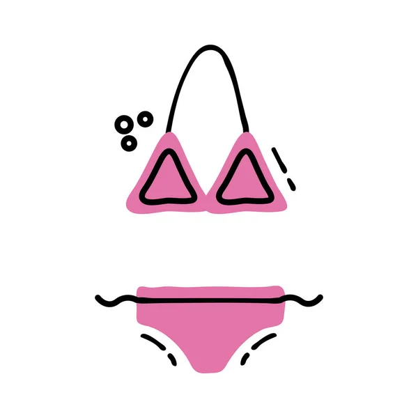 Linia damskich strojów kąpielowych i wypełnić ikonę — Wektor stockowy
