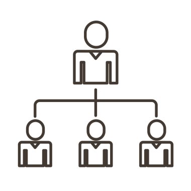 İş adamları takım çalışması figürleri ağ çizgisi biçimi simgesi