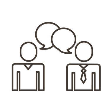 İş adamları konuşma balonu tarzı simgesi olan çift figürleri