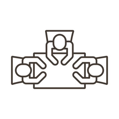 İş adamları masa satırı biçiminde takım çalışması figürleri