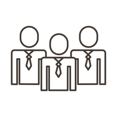 İş adamları takım çalışması figürleri satır biçimi simgesi