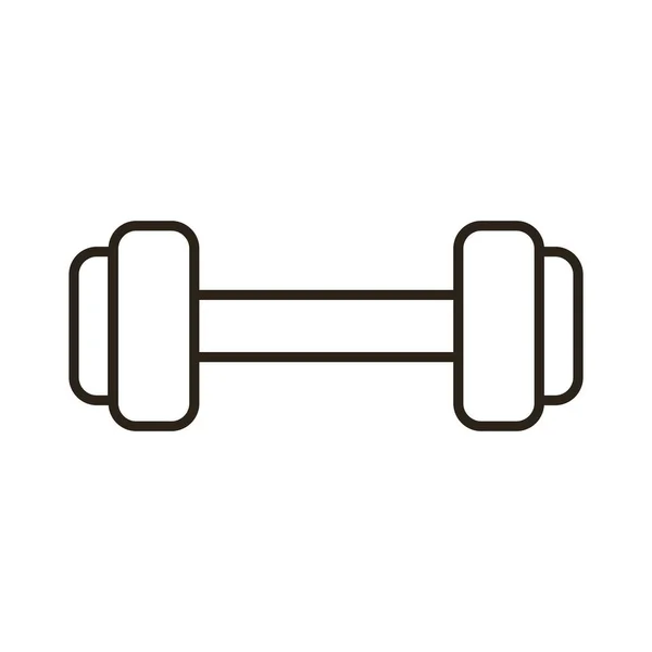 Dumbbell weight lifting line style icon — Stock Vector