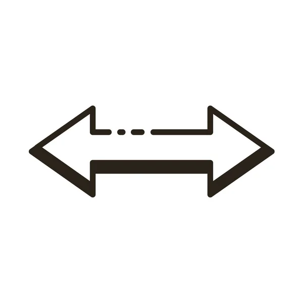 Linke und rechte Pfeile markieren das Stilsymbol — Stockvektor