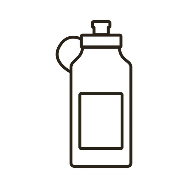 Water gym fles lijn stijl pictogram — Stockvector