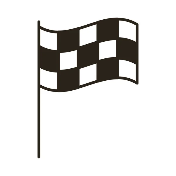 Finire bandiera a scacchi icona stile linea — Vettoriale Stock