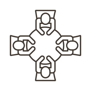 İş adamları masa satırı biçiminde takım çalışması figürleri