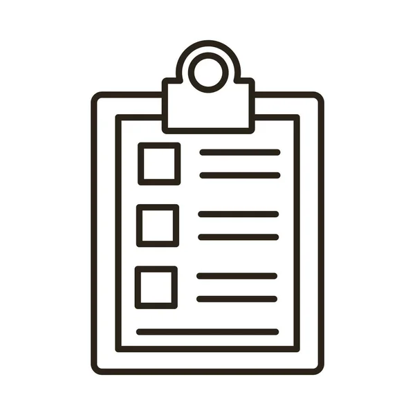Checklist clipboard line style icon — Stock Vector
