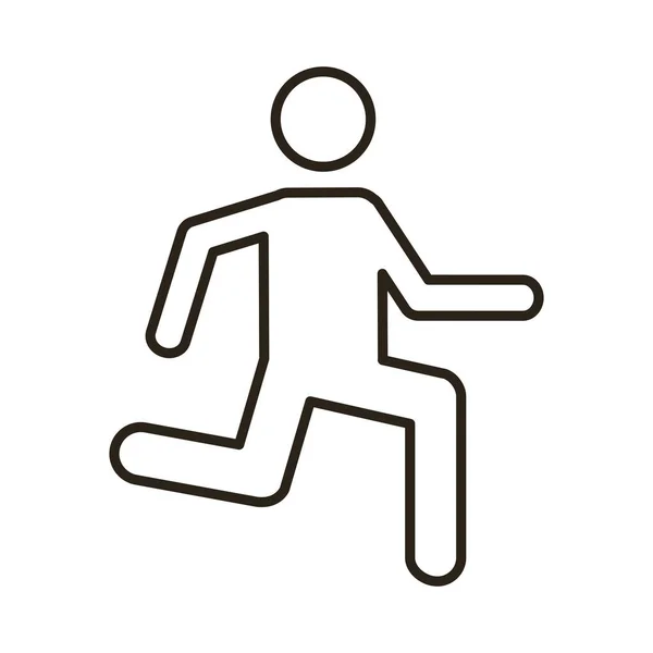 Runner avatar figure ligne style icône — Image vectorielle