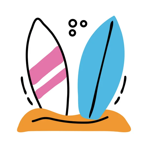 Спортивная линия для серфинга и значок заполнения — стоковый вектор