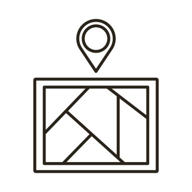 pin konumu biçimi simgesine sahip kağıt haritası