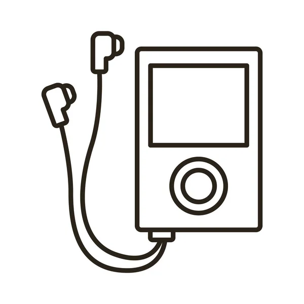 Mp3 music player device line style icon — Stockový vektor