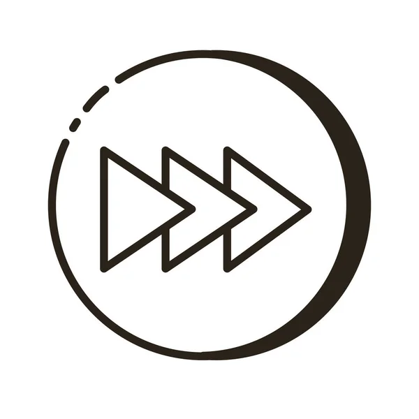 Flechas dirección derecha botón línea estilo icono — Vector de stock
