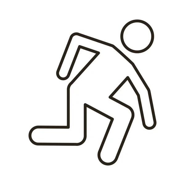 Runner avatar figuur lijn stijl pictogram — Stockvector