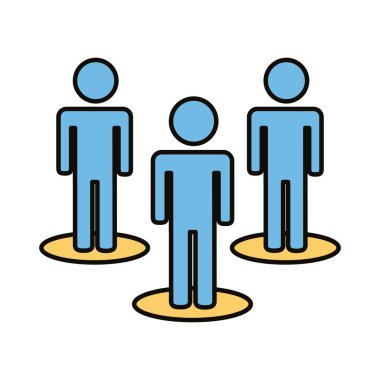 grup insan sosyal çizgiye uzaklık ve doldurma biçimi