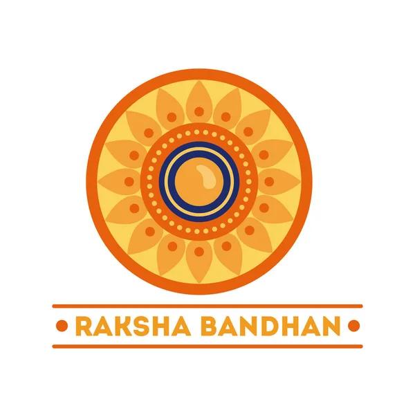 Χαρούμενο ράκσα bandhan γιορτή με κυκλικό πλαίσιο επίπεδη στυλ — Διανυσματικό Αρχείο