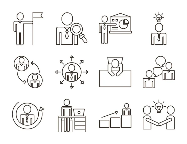 Bundle of business people avatars set icons — Stock Vector