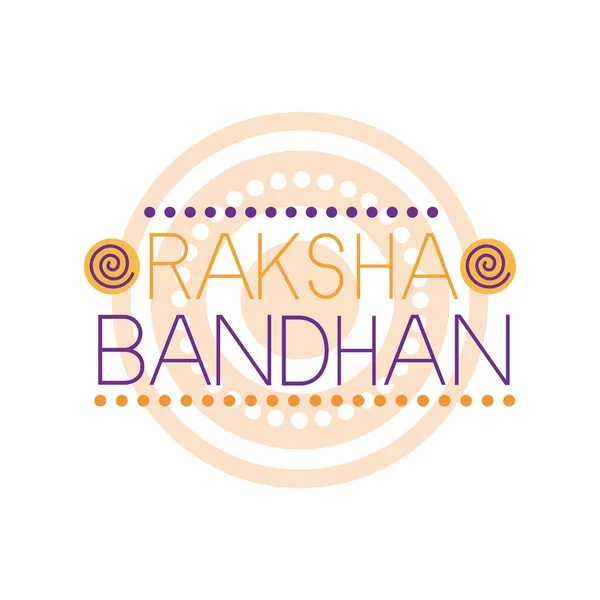 Χαρούμενο ράκσα bandhan γιορτή με γράμματα επίπεδη στυλ — Διανυσματικό Αρχείο