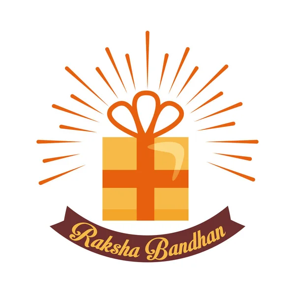 Feliz raksha bandhan celebración con regalo de estilo plano — Archivo Imágenes Vectoriales